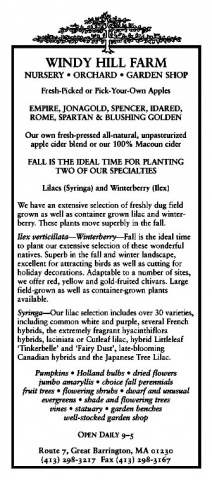 Windy Hill Farm Ad, October 2004