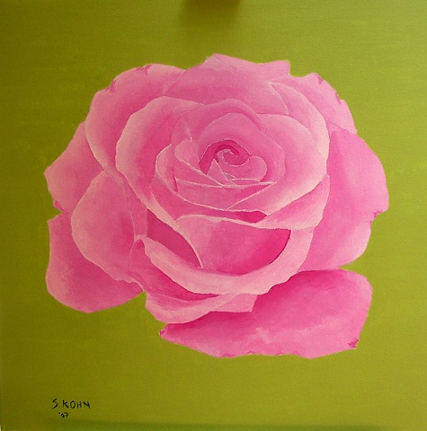 Pink Rose on Chartreuse