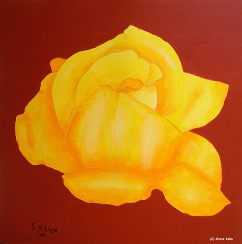 Yellow Rose on Red Oxide