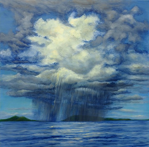 Marion Webber, painting, landscape, clouds, oil painting, cumulonimbus, sky paintings