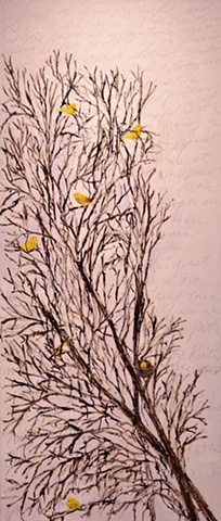 Yellow Warblers in Plum Trees #4
(after Keat's Ode to a Nightingale)