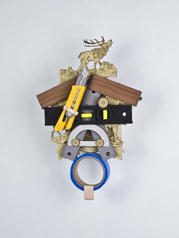 Golem #37; cuckoo clock with tools