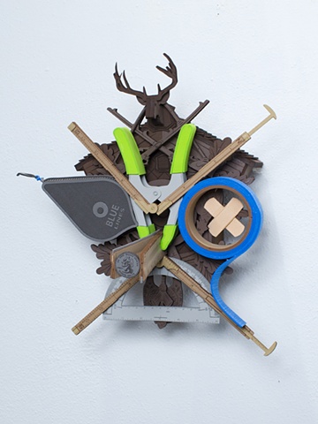 Golem #1; cuckoo clock with tools