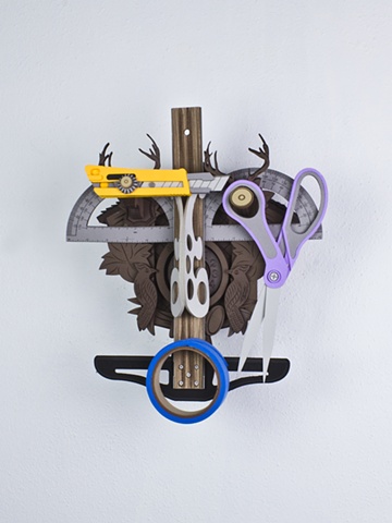 Golem #20; cuckoo clock with tools