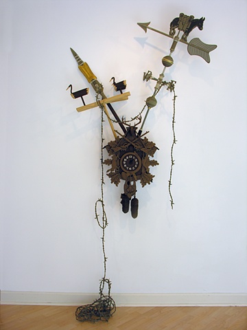 “By the Pricking of My Two Thumbs…” cuckoo clock, Lance of Longinus, sotdae, weathervane, and barbed wire