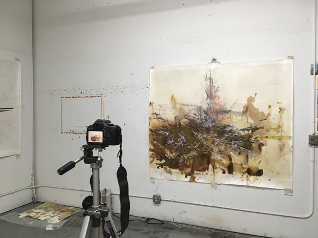 Studio view of work in progress and camera. February 2019
