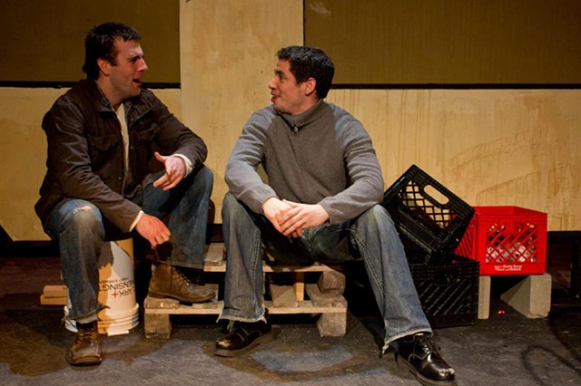 Mickey O’Sullivan and Ryan Hallahan in the production at Cold Basement Dramatics.