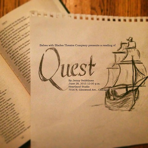 "Quest" poster for June 28, 2015 reading by Patti Moore.