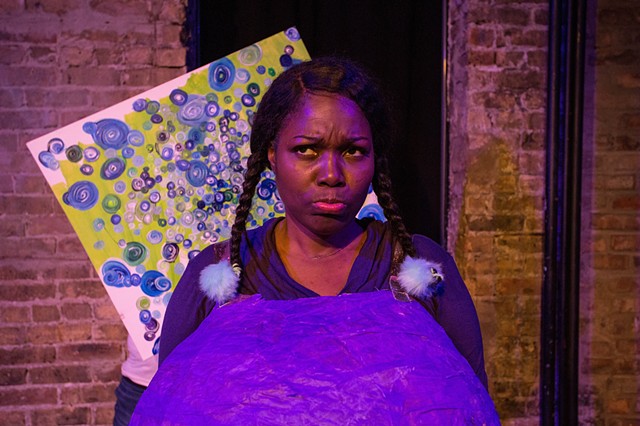 Gabrielle Lott-Rogers in "...Because I Love You: A Comedy About Parenting" at Gorilla Tango. Photo by Tony Duvall.