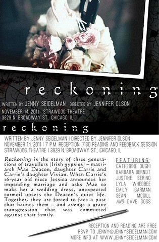 Postcard for "Reckoning" reading November 14, 2011, by Ivan Lee.