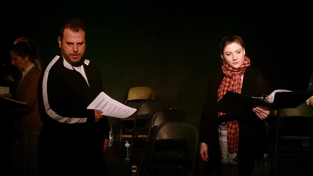 Christopher Carpenter and Jessica Lauren Fisher in the reading at Idle Muse Theatre Company.