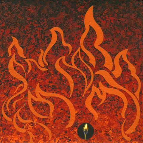 Beacon painting Paul Flippen fire abstraction match flame