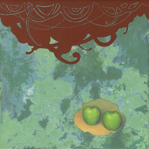 Patina As Euphemism painting Paul Flippen landscape abstraction still life apple