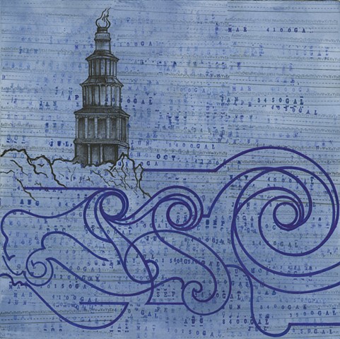 Pharos drawing Paul Flippen water abstraction lighthouse