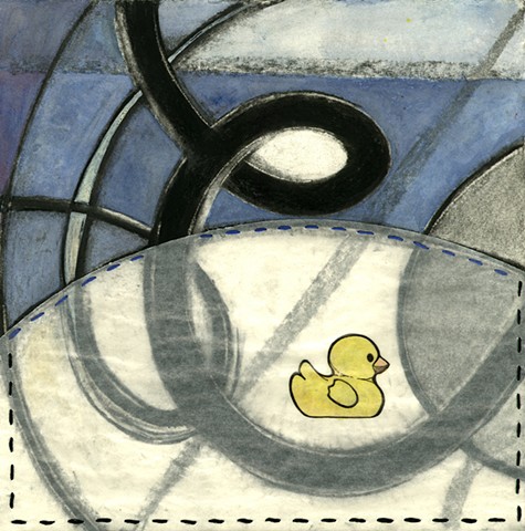 The Stormy Present drawing Paul Flippen water abstraction rubber ducky