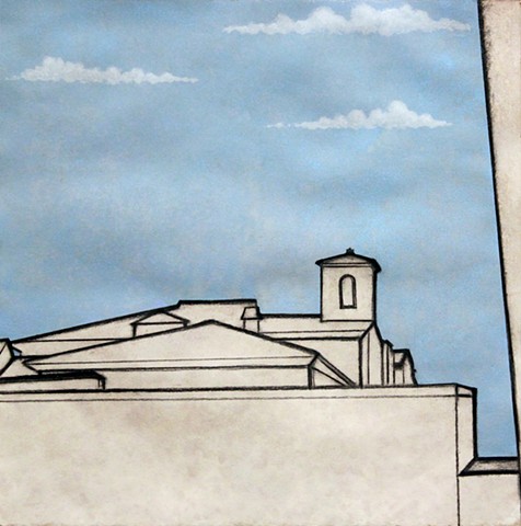 Orvieto Overlook Paul Flippen drawing painting