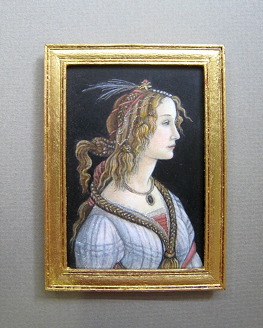1/12 scale miniature reproduction Botticelli painting by LeeAnn Chellis Wessel