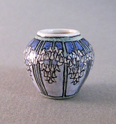 1/12 scale miniature reproduction of Newcomb Vase by LeeAnn Chellis Wessel