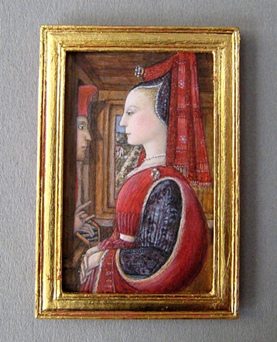 1/12 scale miniature egg tempera reproduction  Fra Filippo Lippi  painting by LeeAnn Chellis Wessel