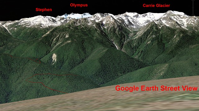 Google Earth View of Mt Olympus when there is no cloud
