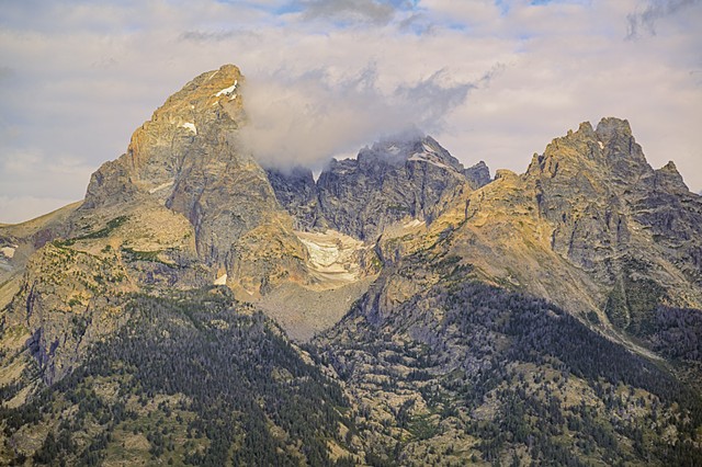 View of Teton Peak and Glacier for Hike to Delta Lake