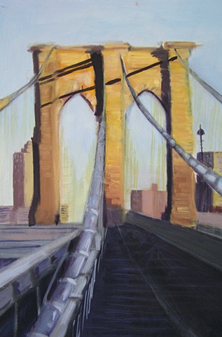 Painting of Brooklyn Bridge Midday