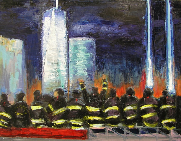 World Trade Center, lights ablaze at night, the eternal symbol of New York and Wall Street