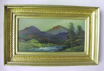 gold leaf gilded picture frame for a White Mountain School painting