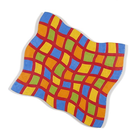 Abstract painting in checkered pattern