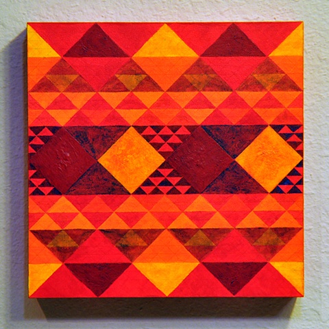 pattern painting in red and gold 