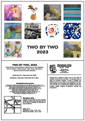 Upcoming group show, Two By Two exhibition at Cerulean Arts Gallery in November 2023