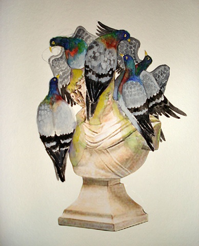 Bust with Pigeons