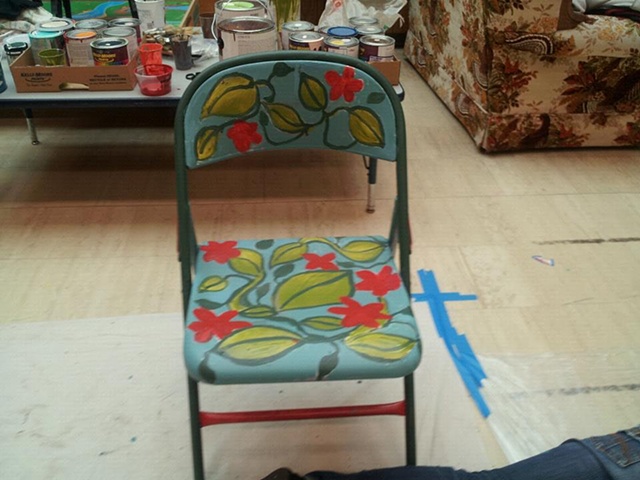 Painted chair created as part of a local arts organzaton project