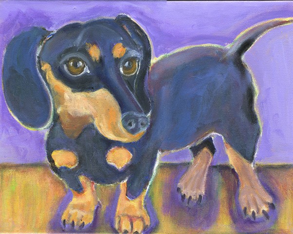 A black and tan dachshund painting CUSTOM available