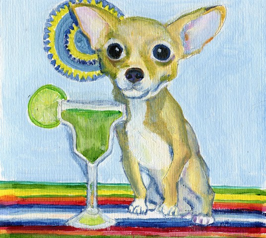 Chihuahua with margarita 