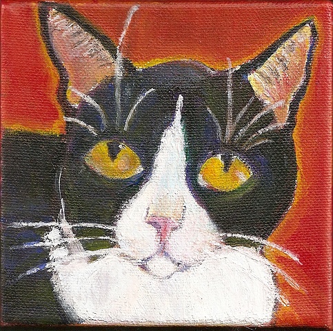 tuxedo cat painting custom painting