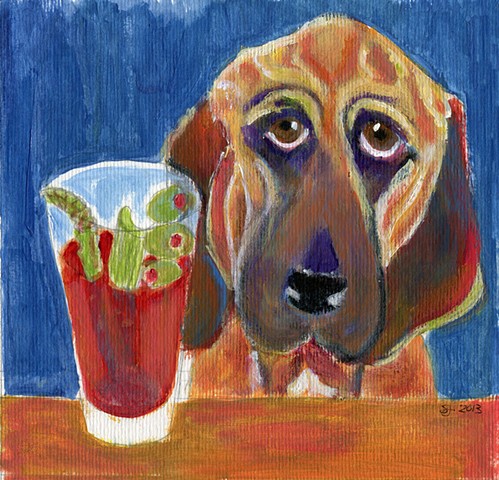 Bloodhound with bloody mary