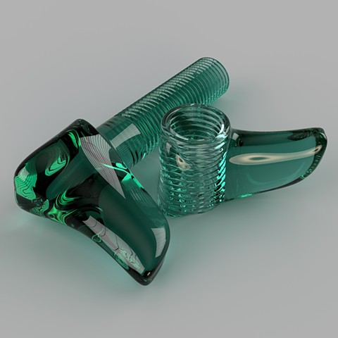 Alternate/Parallel Fastener #6, Green Plastic Version :: Computer rendering