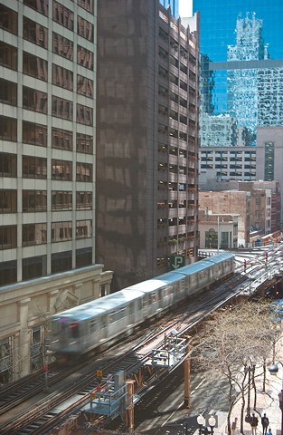 View from the El platform in Chicago's Loop by Lucy Mueller Photography