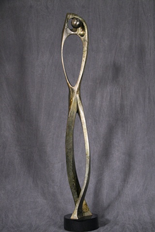 Bronze abstract sculpture.
