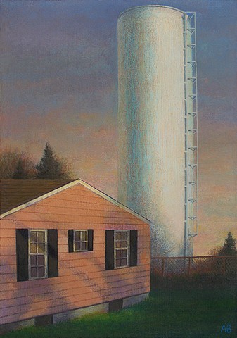 painting of urban landscape New Bedford area Bristol County art by Art Ballelli