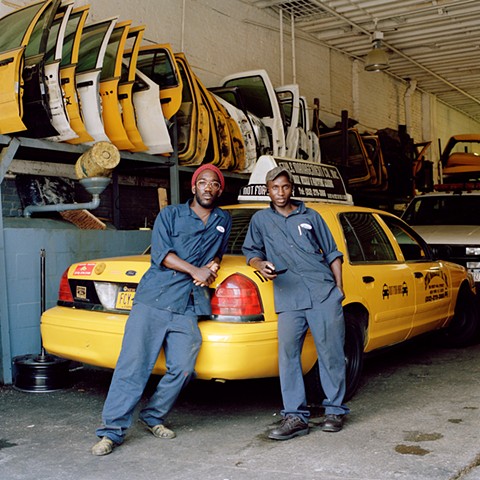 Issa and Lamine, Taxi Mechanics, Upper West Side, New York.