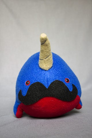 Buddy Narwhal - red & blue