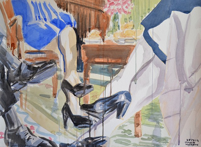 shoes, high heels, erotic, watercolour, drip, paint, female, woman, girl, contemporary art, contemporary painting