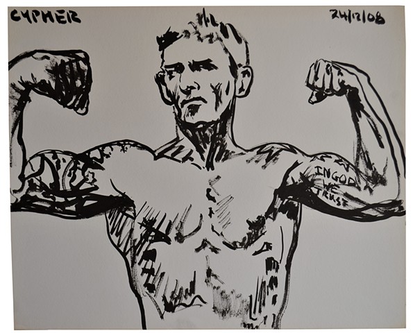Weigh In No. 1, david b. murphy, fighter, mma, ufc, ink drawing, 