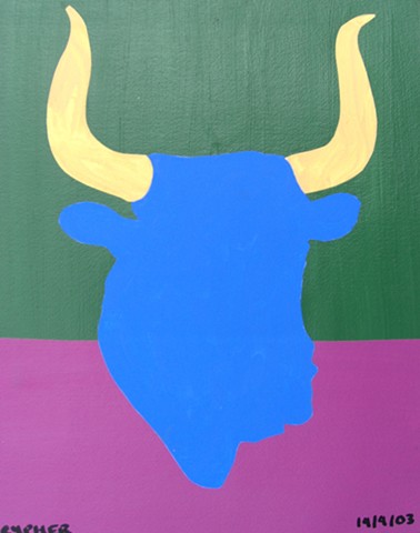 Bulls Head, painting, collage, david murphy, ireland, dublin