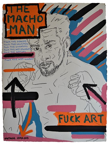 The Macho Man No. 2, anti-art, outsider, outcast, confessional art, shock art, shocking art, contemporary art, contemporary painting, contemporary drawing, curator, art collector, visual art, art journal, art lover, kunst