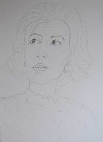 Mature Woman No. 5, portrait, woman, pencil, drawing, david murphy, cypher, the panic artist
