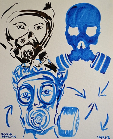 Gas Masks, David Murphy, Irish, Ireland, Artist, Painter, Draughtsman,