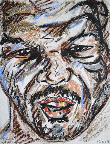Tyson Portrait No. 1, david murphy, oil pastel, sketch, drawing,